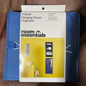 3-Shelf hanging closet organizer- blue